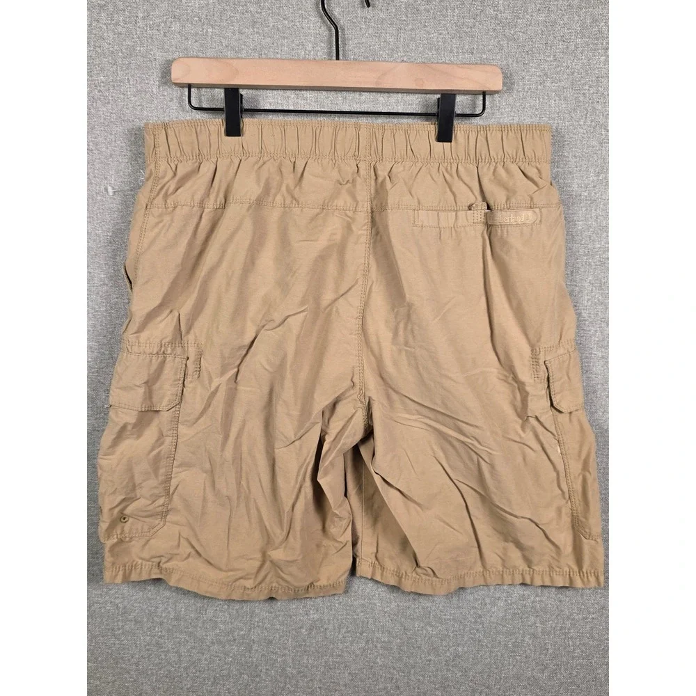 Timberland Mens Cargo Hiking Shorts Tan Khaki Integrated Belt Size Large L